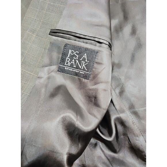 Jos. A. Bank Blazer Mens 42R Brown Wool Plaid Sport Coat Jacket 2 Button - Picture 7 of 9